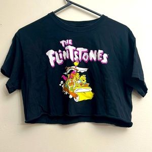 The Flintstones Black Cropped T-Shirt